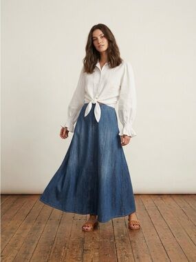 Sleeper White Linen Tie Front Puff Sleeve Blouse M Piratecore Ren Faire Coastal